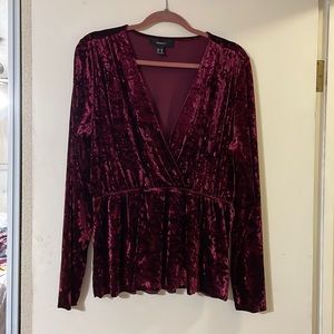 Crushed Velvet long sleeve holiday top